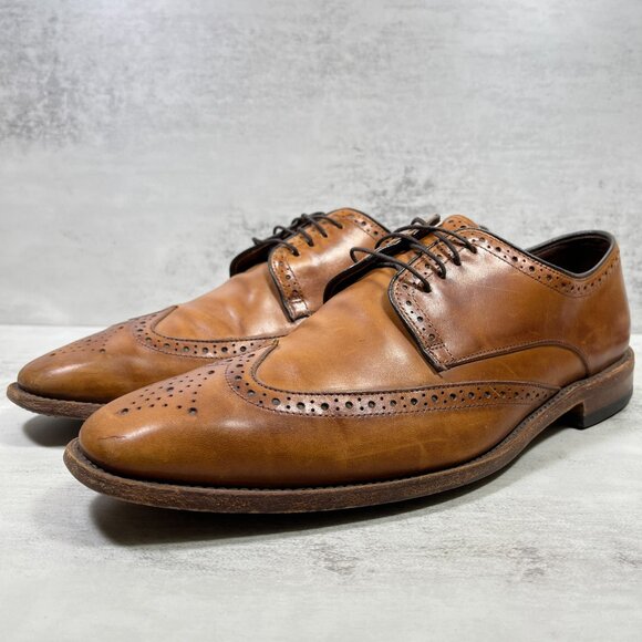 Allen Edmonds Bel Air Leather Wingtip Derby Shoes - Men's Size 11 B - Walnut Tan - Picture 1 of 9